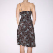 Y2K Paisley Milkmaid Midi Dress (M)