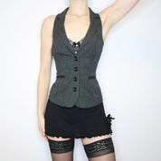 Y2K Dark Gray Waistcoat Vest (S)