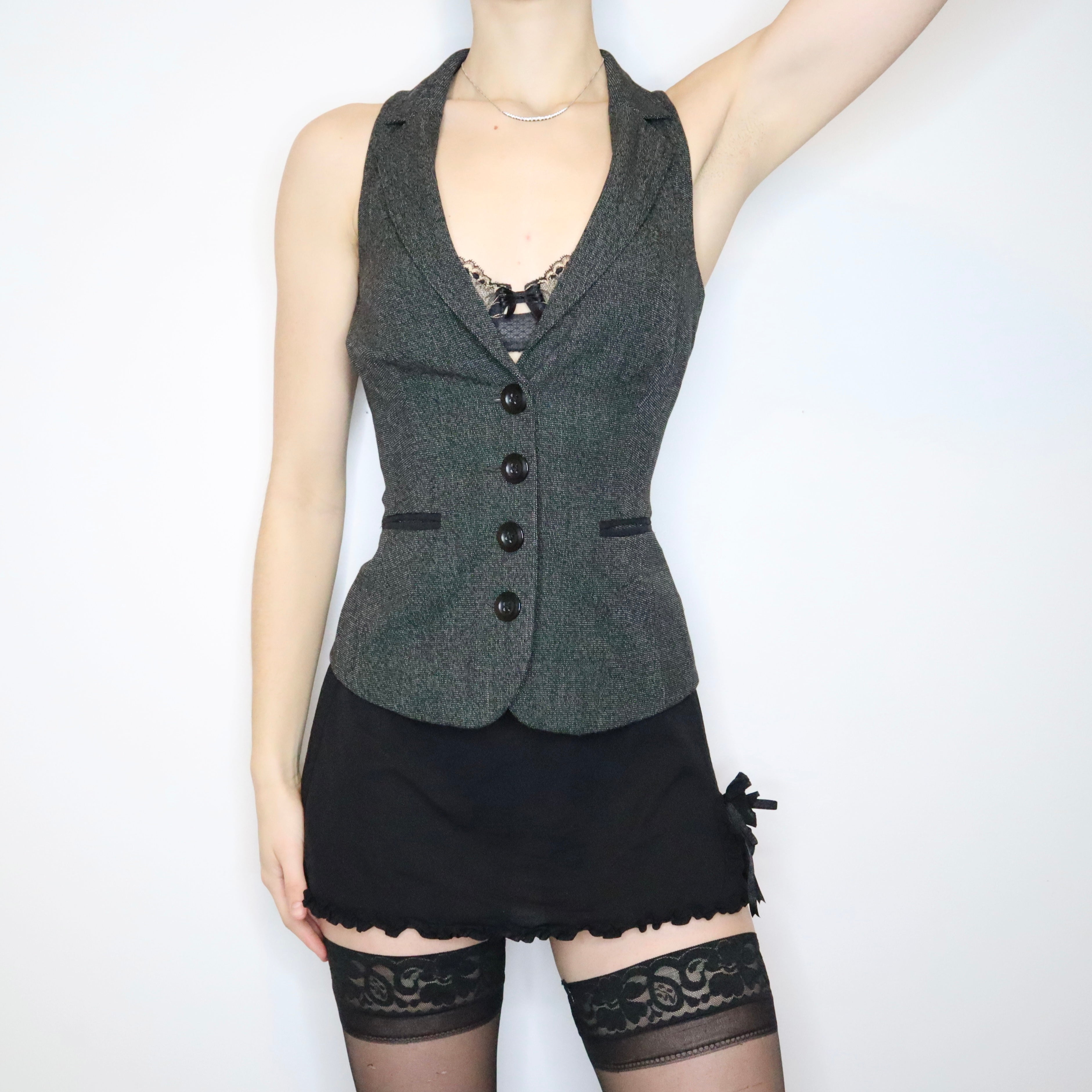 Y2K Dark Gray Waistcoat Vest (S)