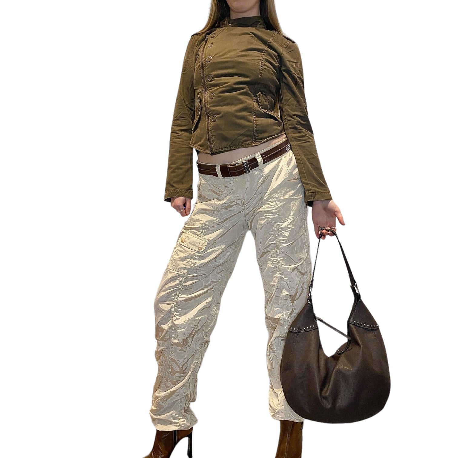 Vintage Ruched Cargo Pants (M)