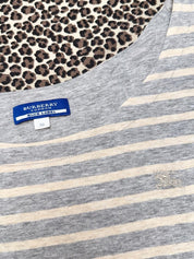 Burberry Blue Label Grey & Cream Dolman Sleeve Top (one size)
