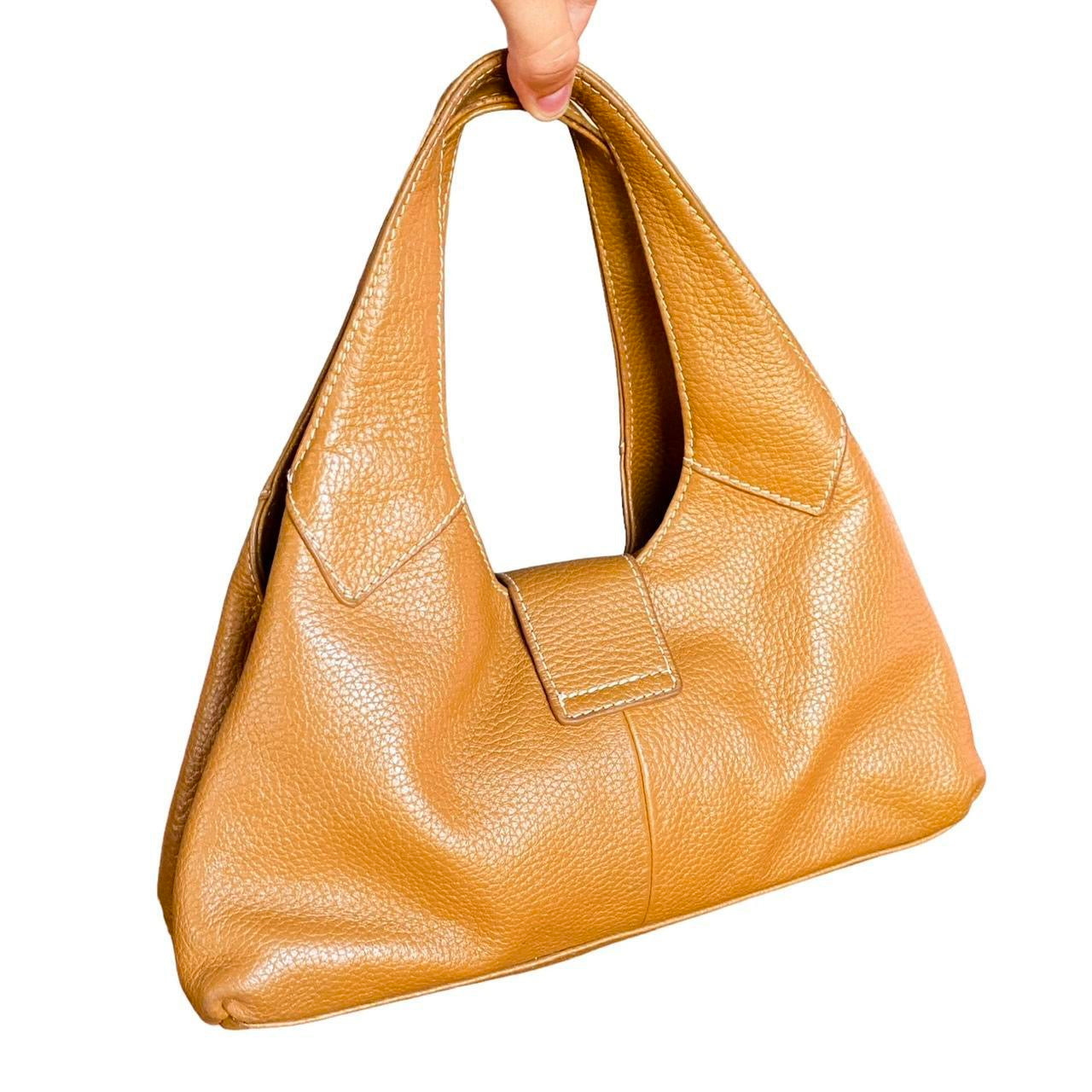 2000s Caramel Crescent Buckle Bag
