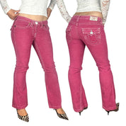 True Religion Pink Corduroy Low Rise Jeans (S)
