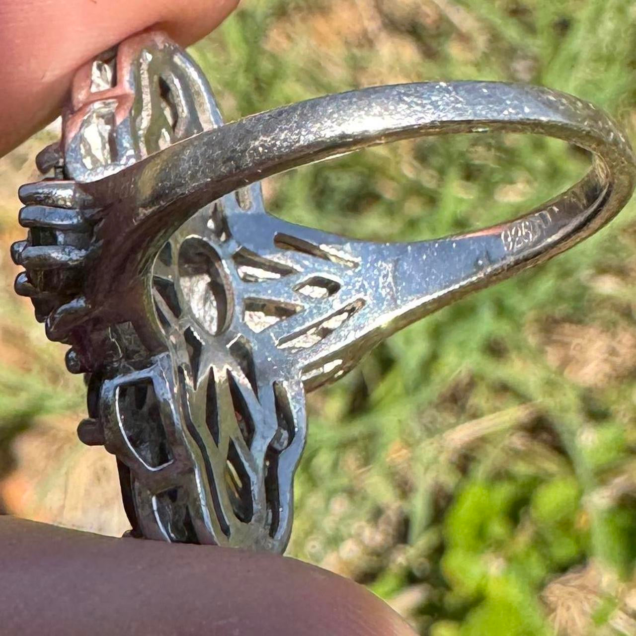 Sterling Silver Tourmaline Cluster Ring (8)