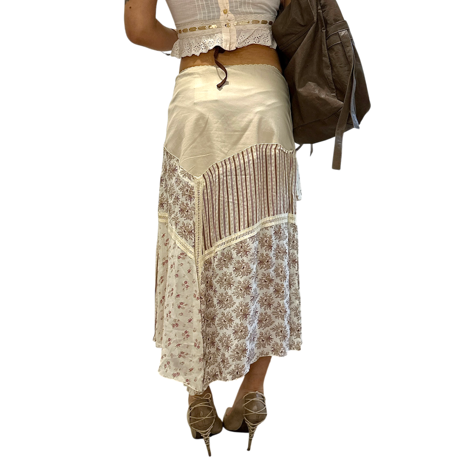 Vintage European Milkmaid Coquette Sheer Maxi Skirt (S)
