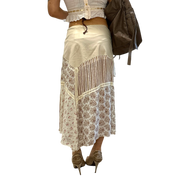 Vintage European Milkmaid Coquette Sheer Maxi Skirt (S)