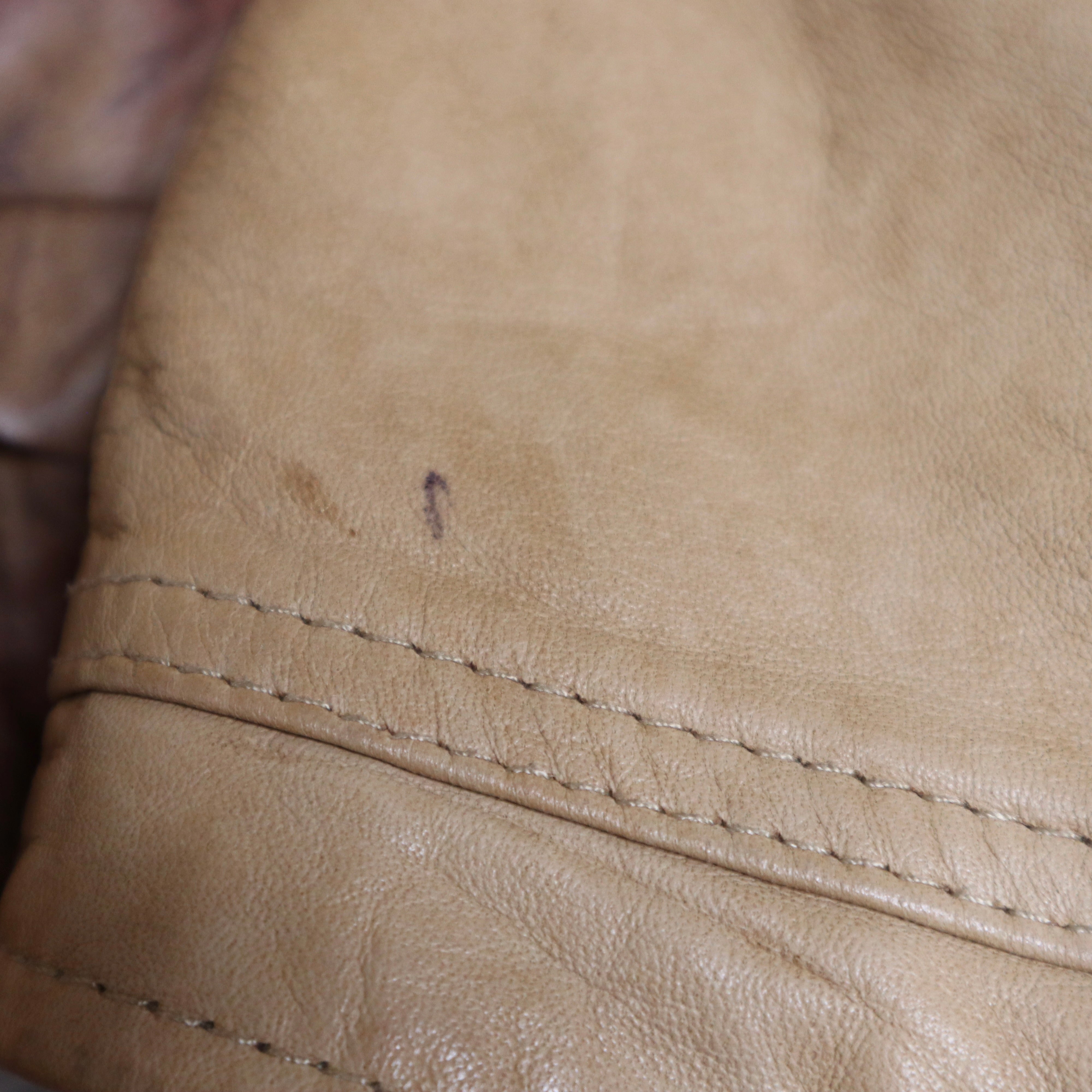 Y2K Italian Tan Leather Moto Jacket (S/M)