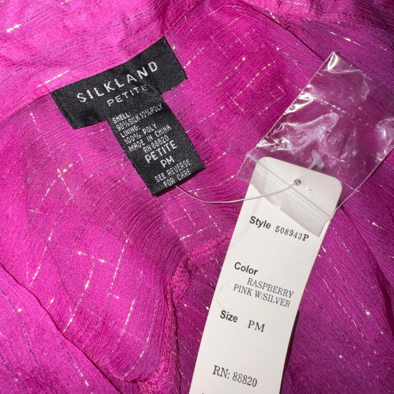 Vintage Gauzy Pink Silk Button Down (M)