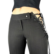 Sirena Pinstripe Lace Up Flares (S/M)