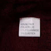 Y2K Maroon Mohair Ruffle Cardigan (M)