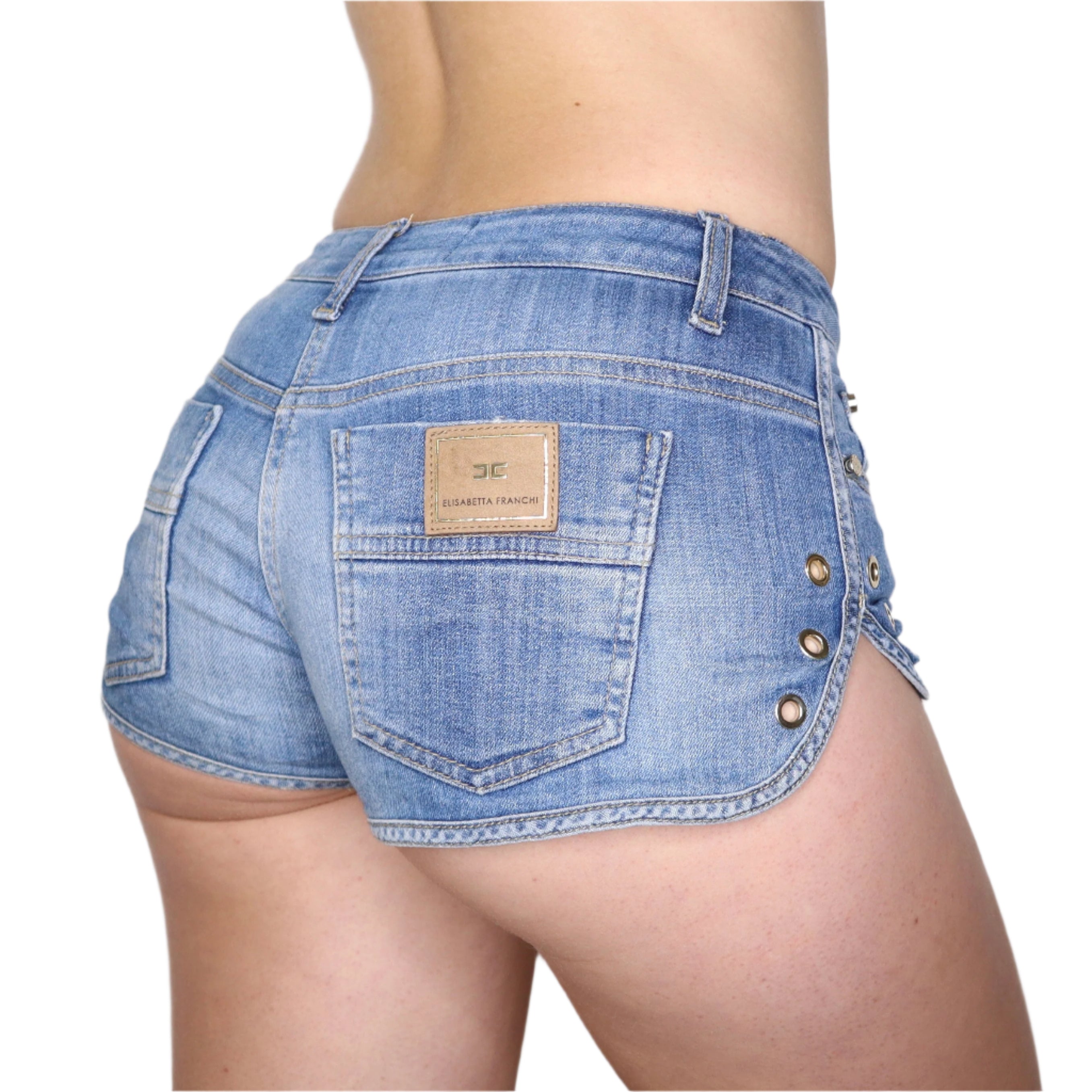 Y2K Italian Designer Denim Mini Shorts (XS)