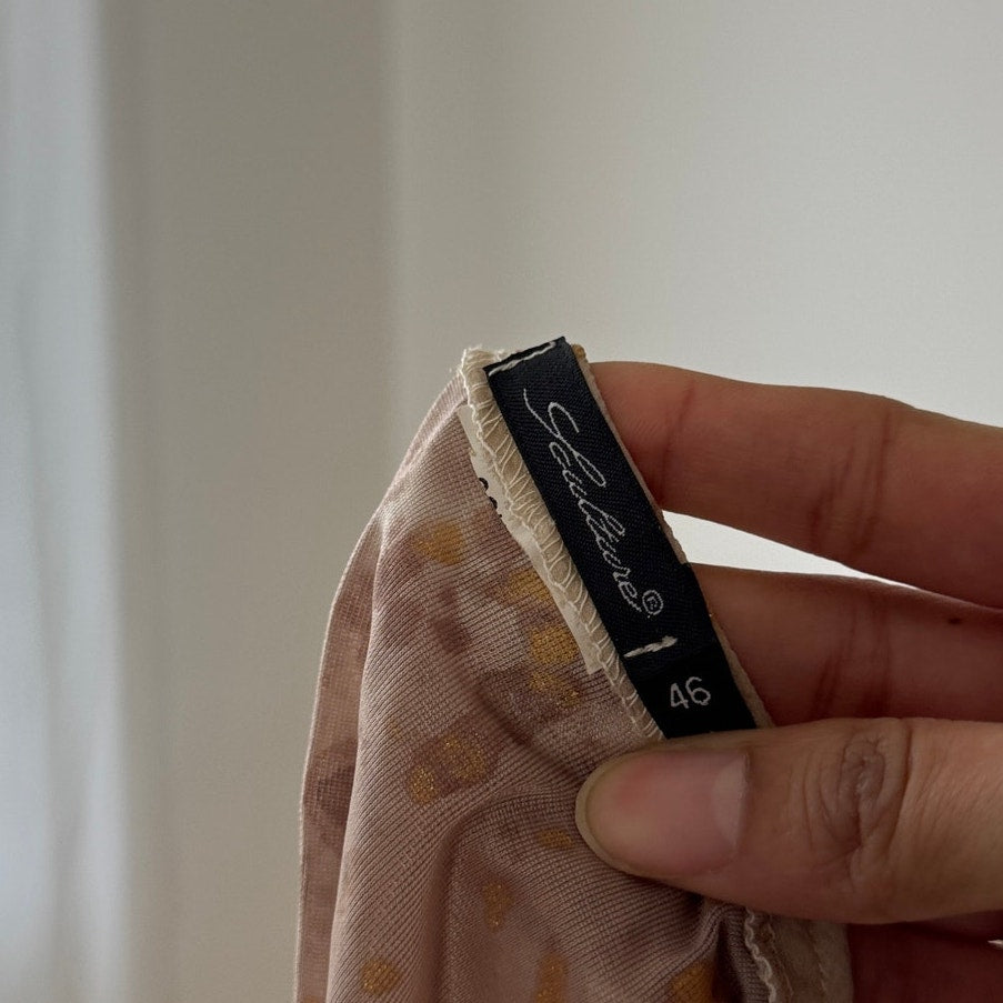 Vintage Italian Brown Gradient Mesh Midi Skirt (S/M)