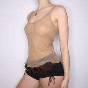 Y2K Nude Mesh Tank Top (M/L)