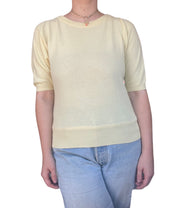 SS 1987 Archival Chanel Yellow Cashmere Sweater Top (M/L)