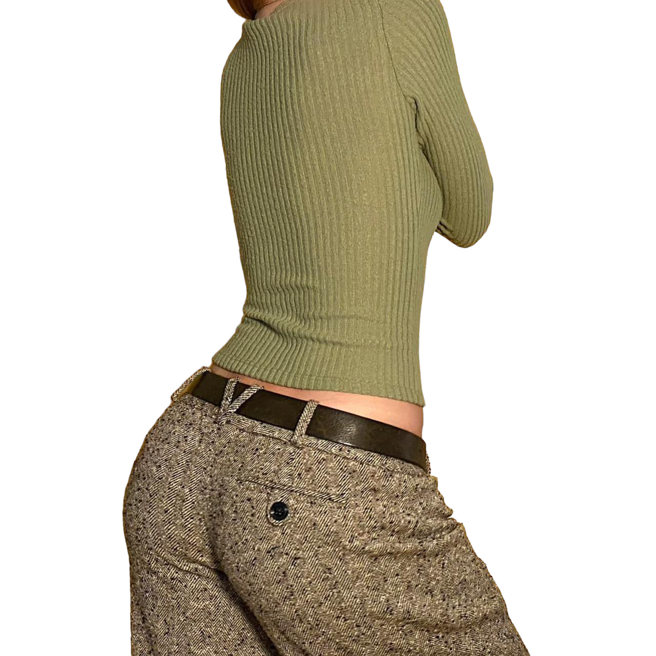 2000’s tweed mid rise trousers - small