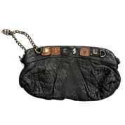 Vintage Diesel Black Leather steampunk Clutch Bag