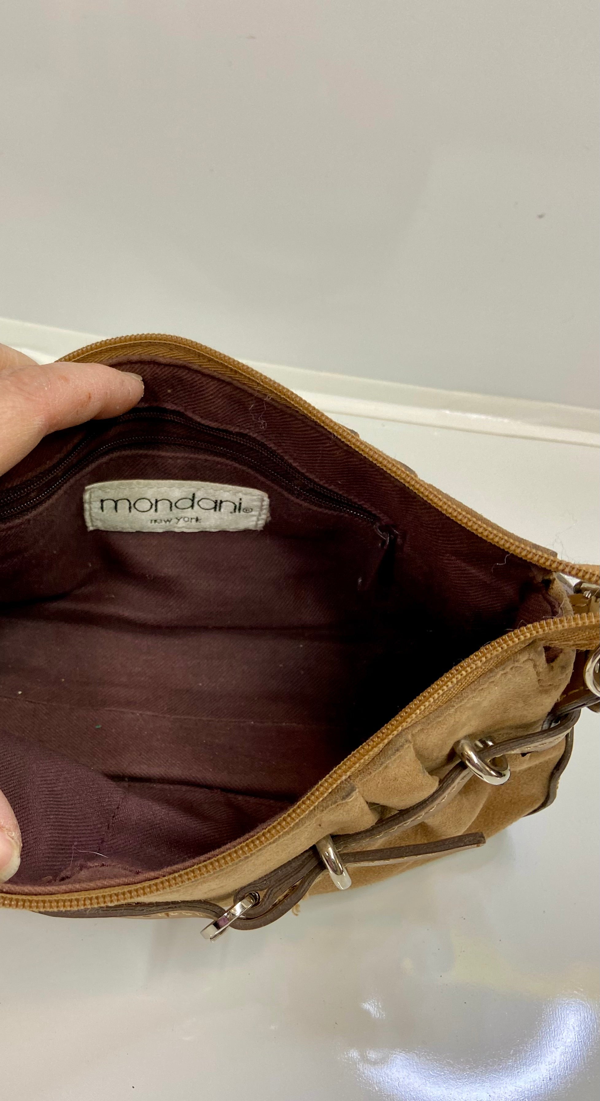 Tan Suede Mondani Purse