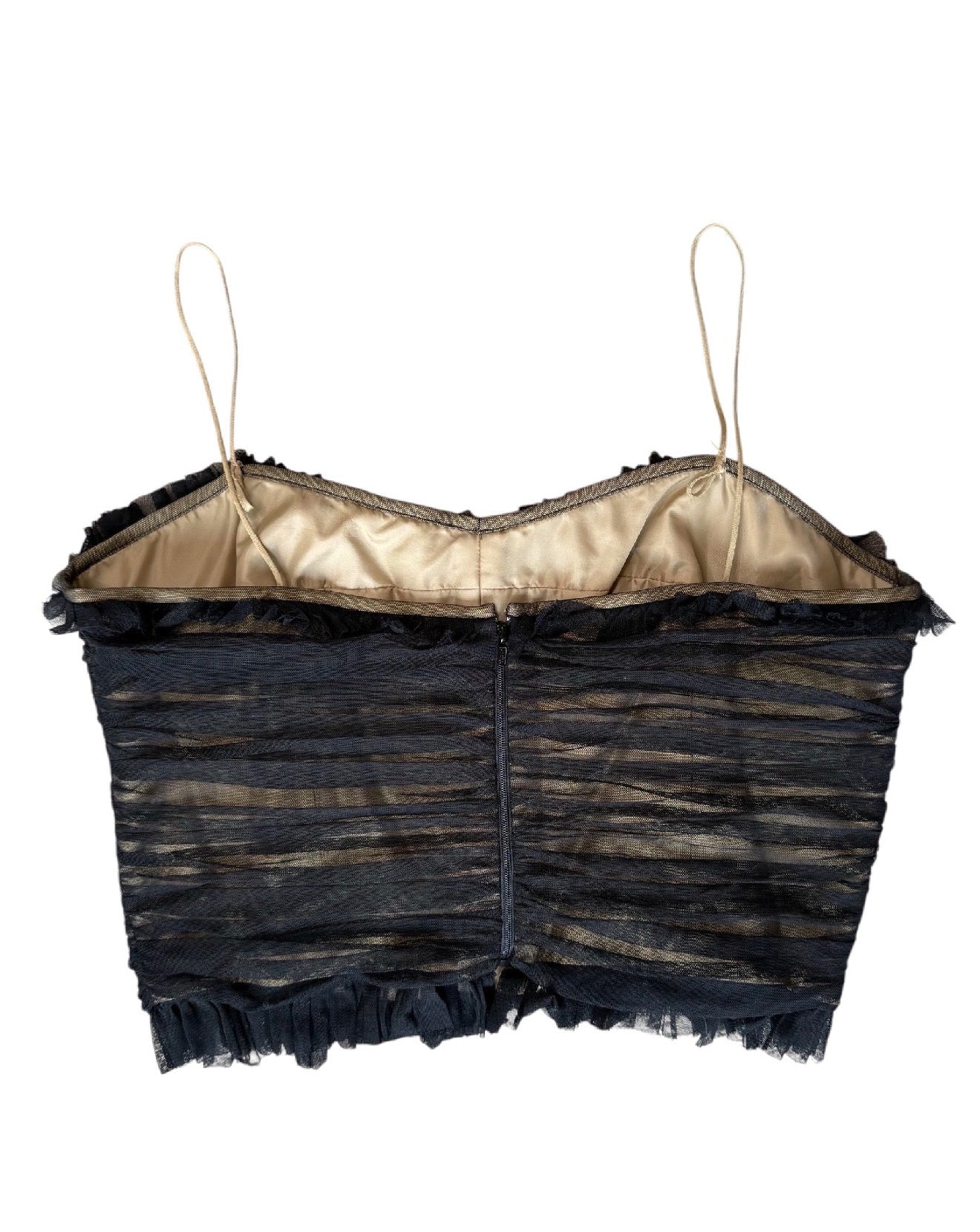Nine West Ruffled Tulle Camisole With Rosette (M)