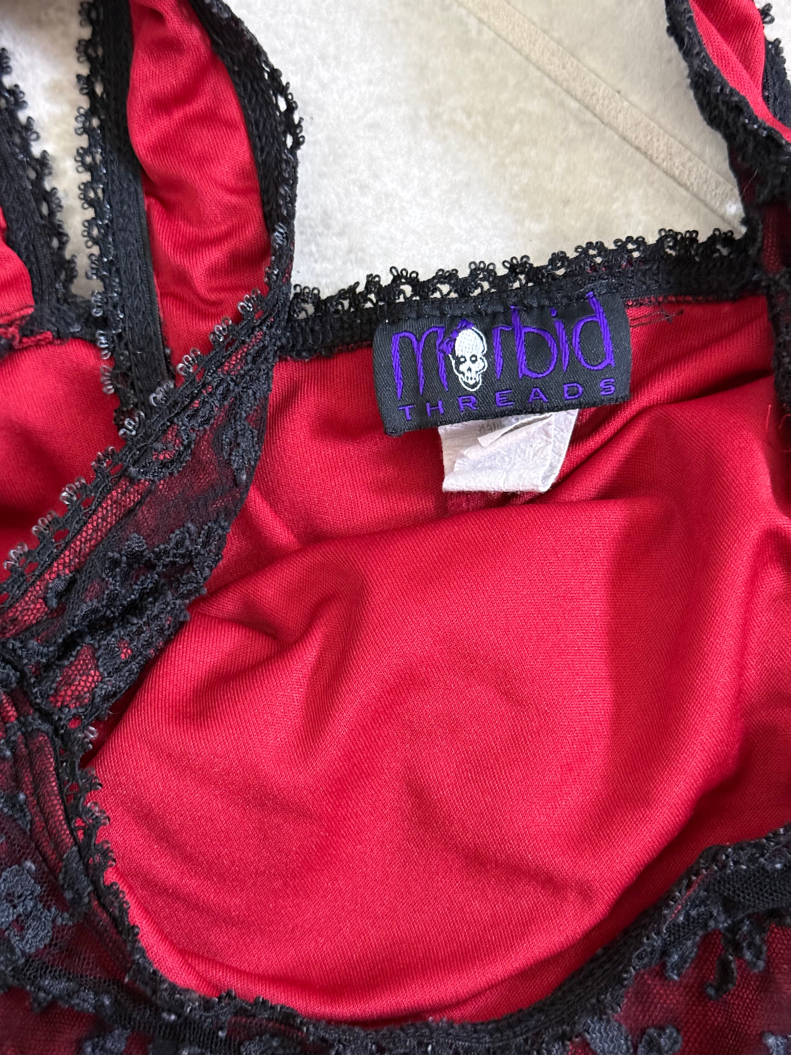 VTG morbid threads lace mini dress (S/M)