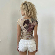 Sonia Fortuna Floral Mesh Top (S)