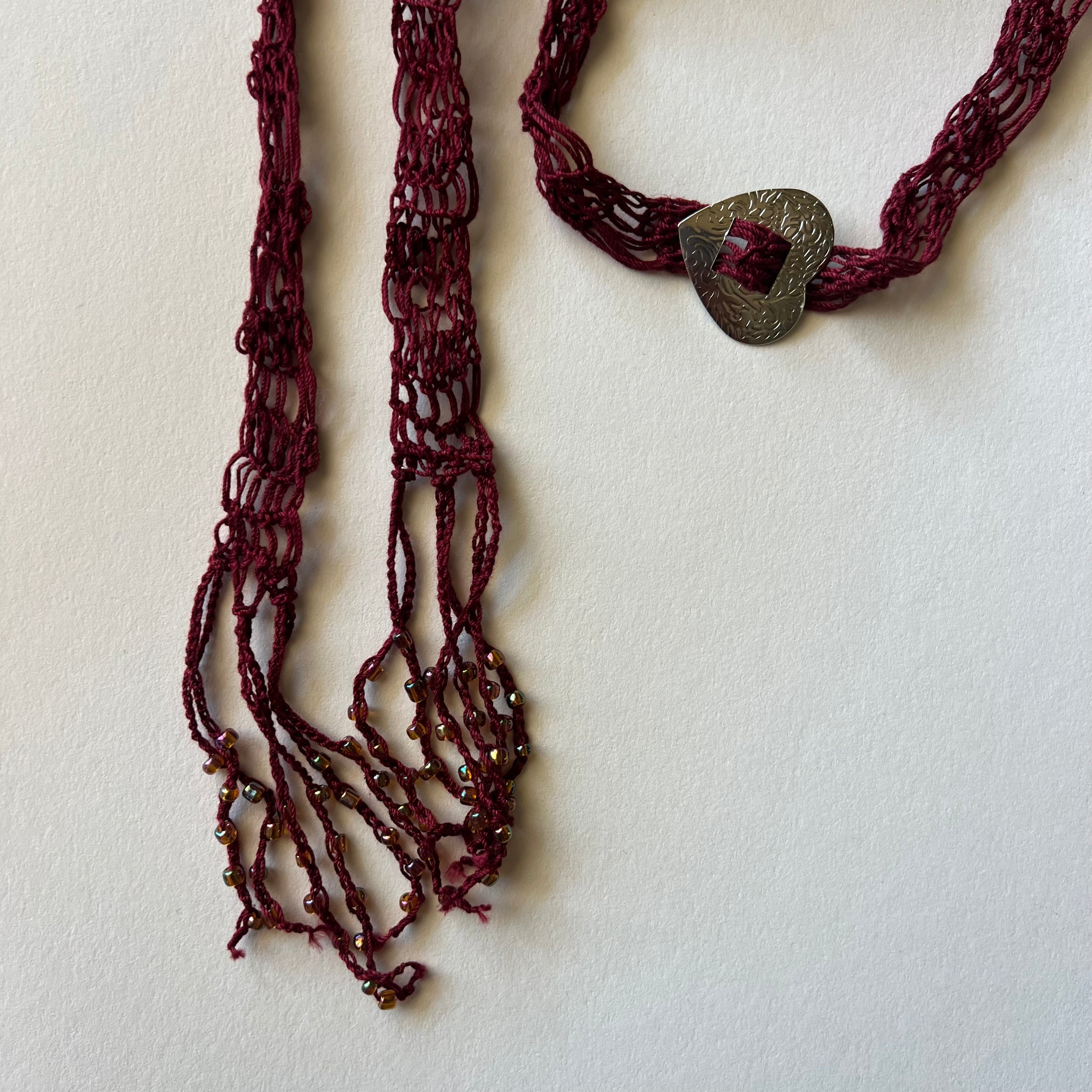 Heart Concho Buckle Fringe Scarf