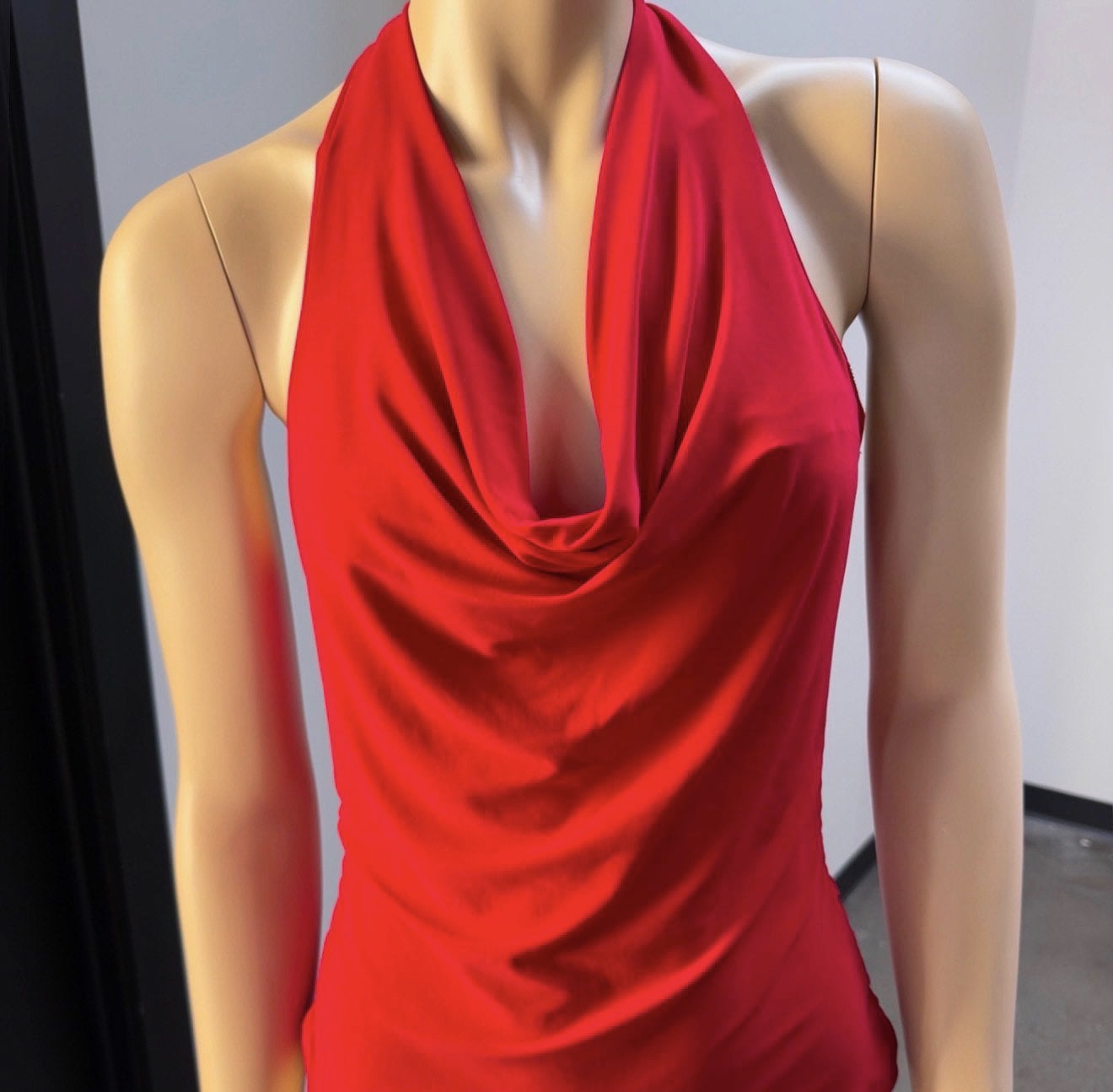 Unit Ruched Halter With Silver Chain Back (M)