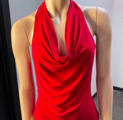 Unit Ruched Halter With Silver Chain Back (M)