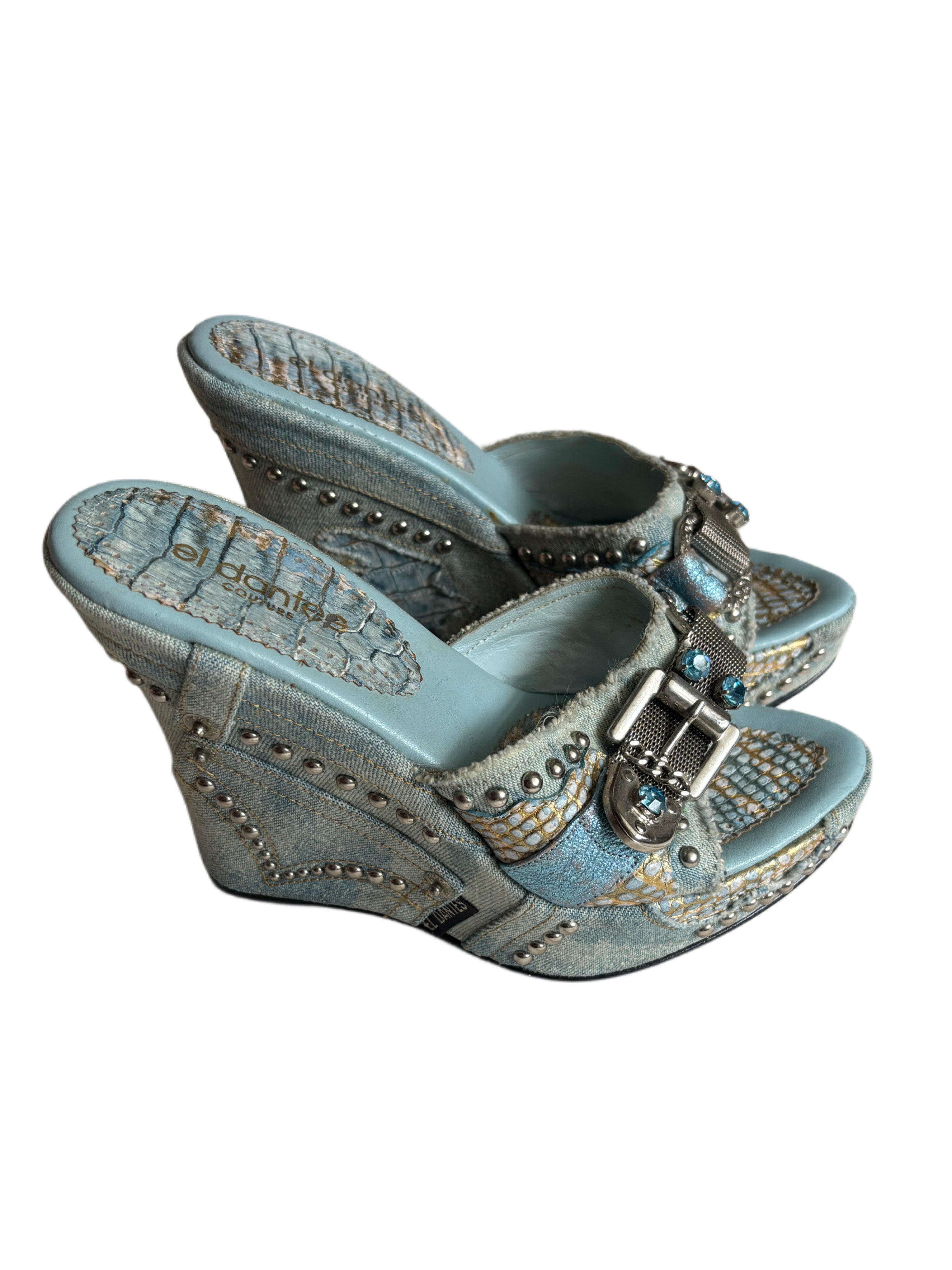 2000s El Dante's Couture Rockstar Wedges (5.5-6)