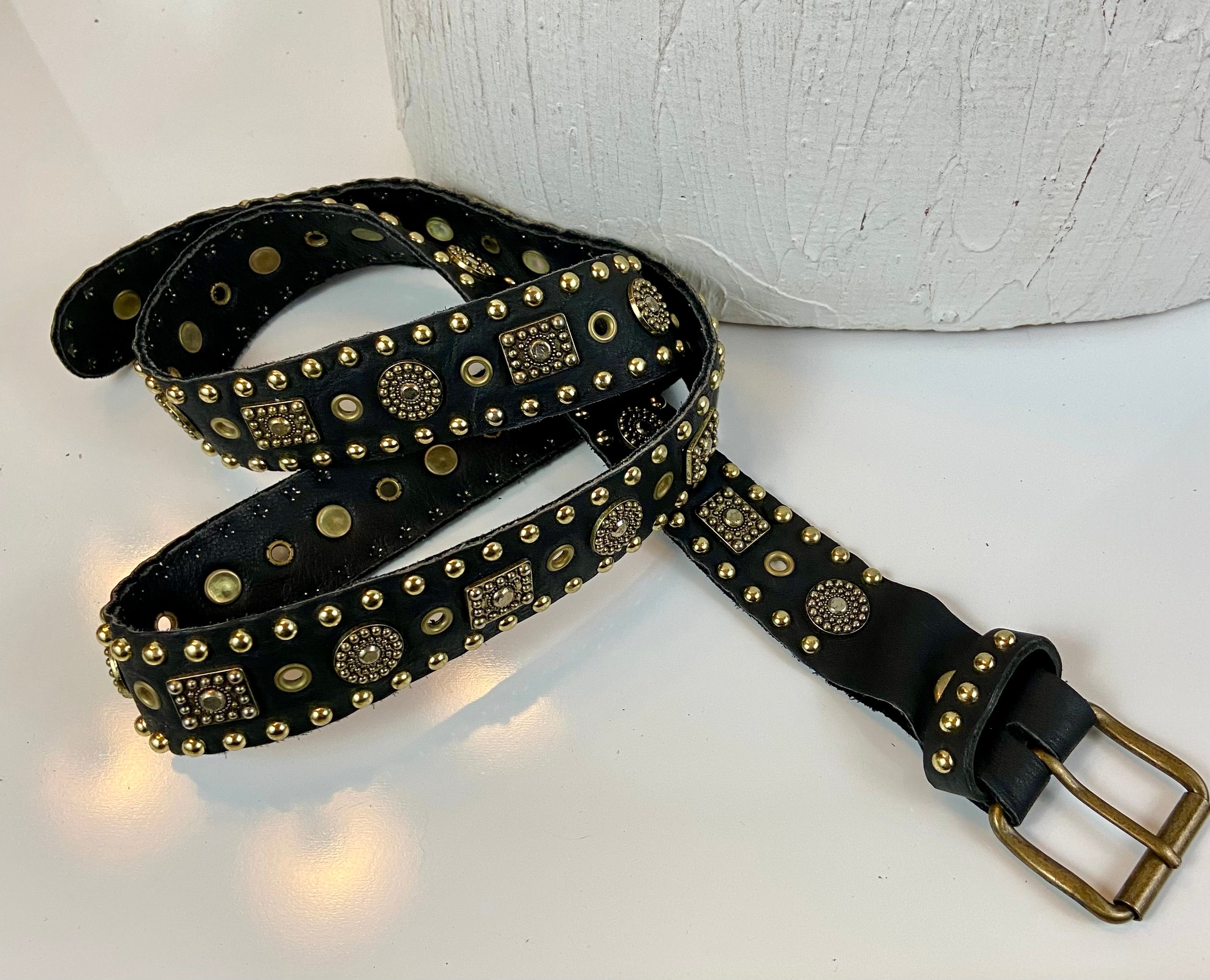 Black leather belt
