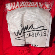 Vintage Red Hot Cotton Midi Dress (M)