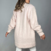 90s Pale Pink Angora Cardigan (One Size)