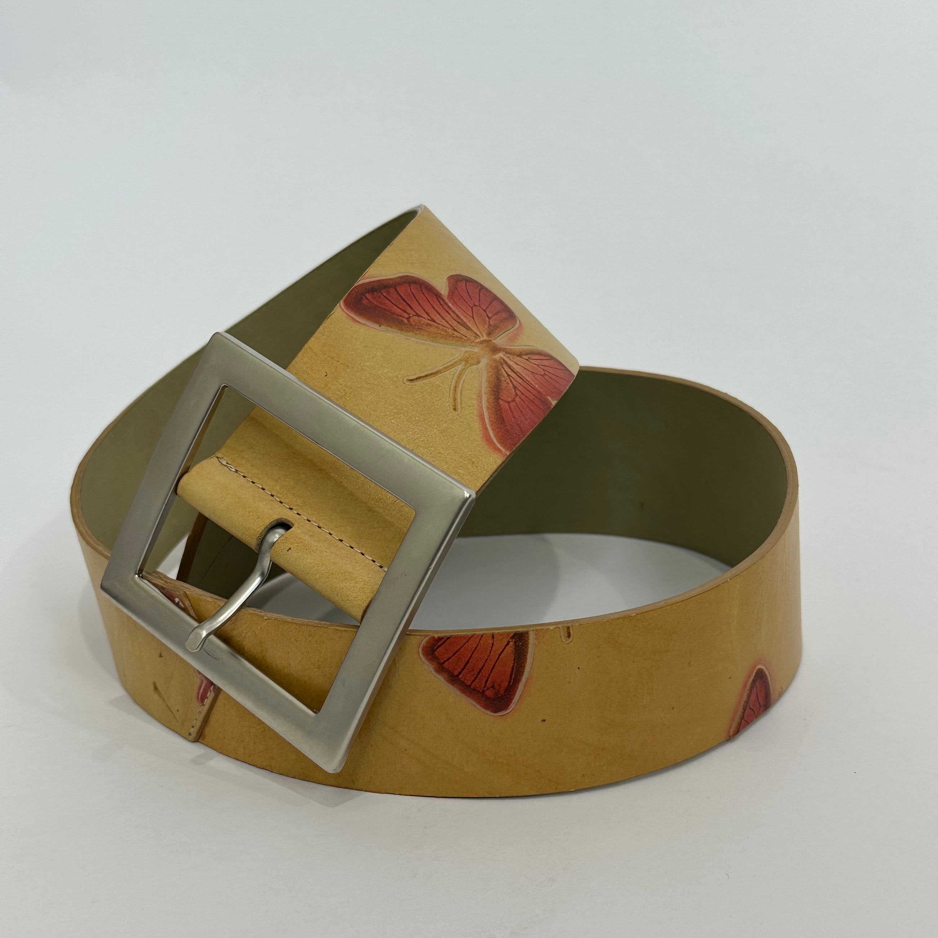 00’s Bebe Leather Butterfly Belt (S)