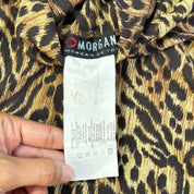 French Vintage Y2K Slinky Cheetah Print Turtleneck (S)