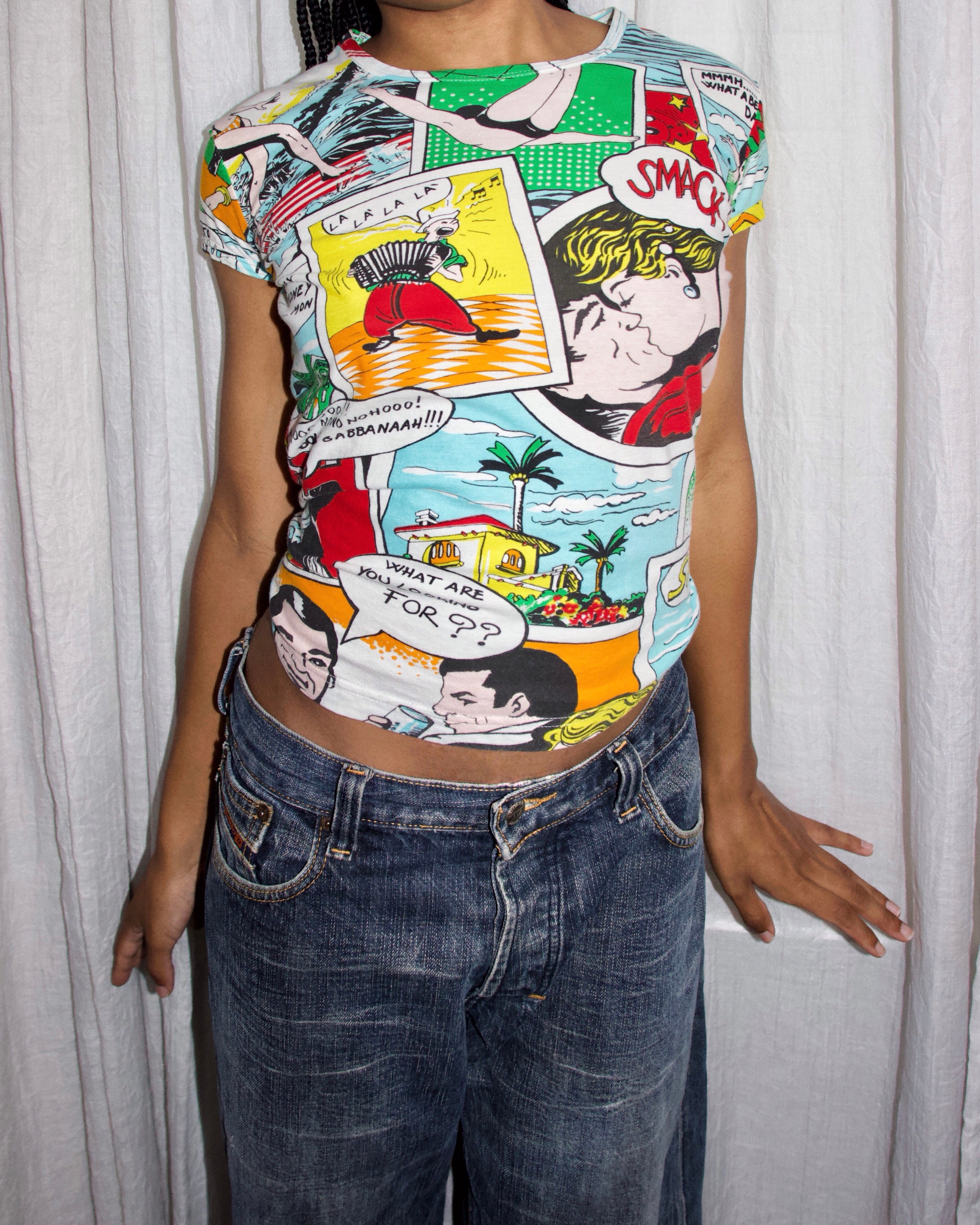 SS2004 Dolce & Gabbana Pop Art Comic Baby Tee (XS/S)