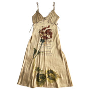 Vintage Italian Silk Graphic Dress (S/M)