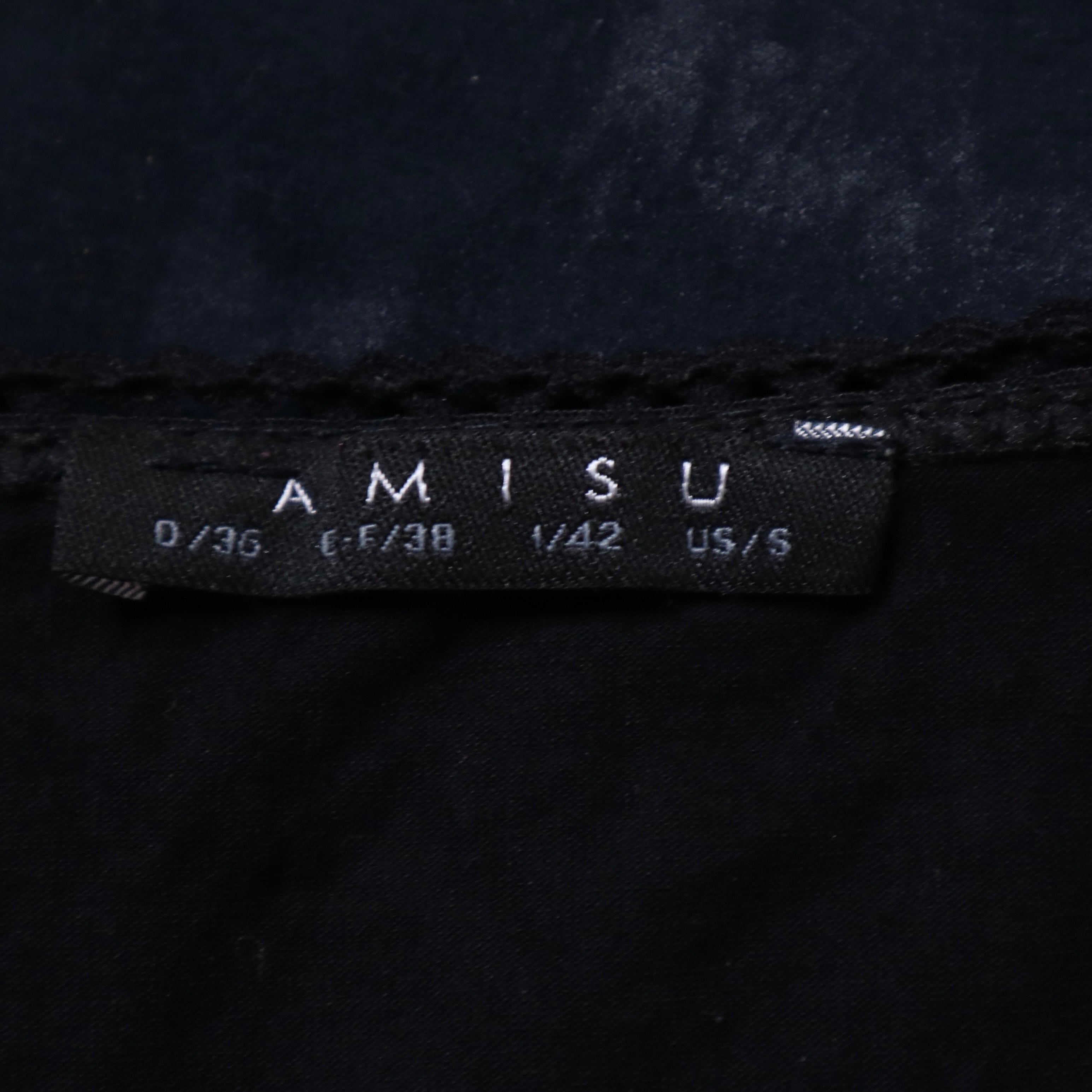 Y2K French Black Milkmaid Top (S)