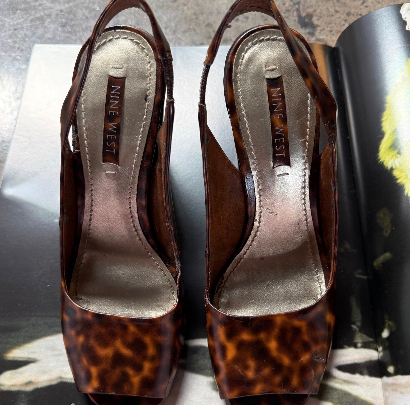 Nine West Tortoise Slingback Heels (7)