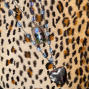 Preserved Butterfly Wing Rosary Necklace