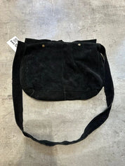 Vintage Eyelet Boho Chic Black Suede Shoulder Bag