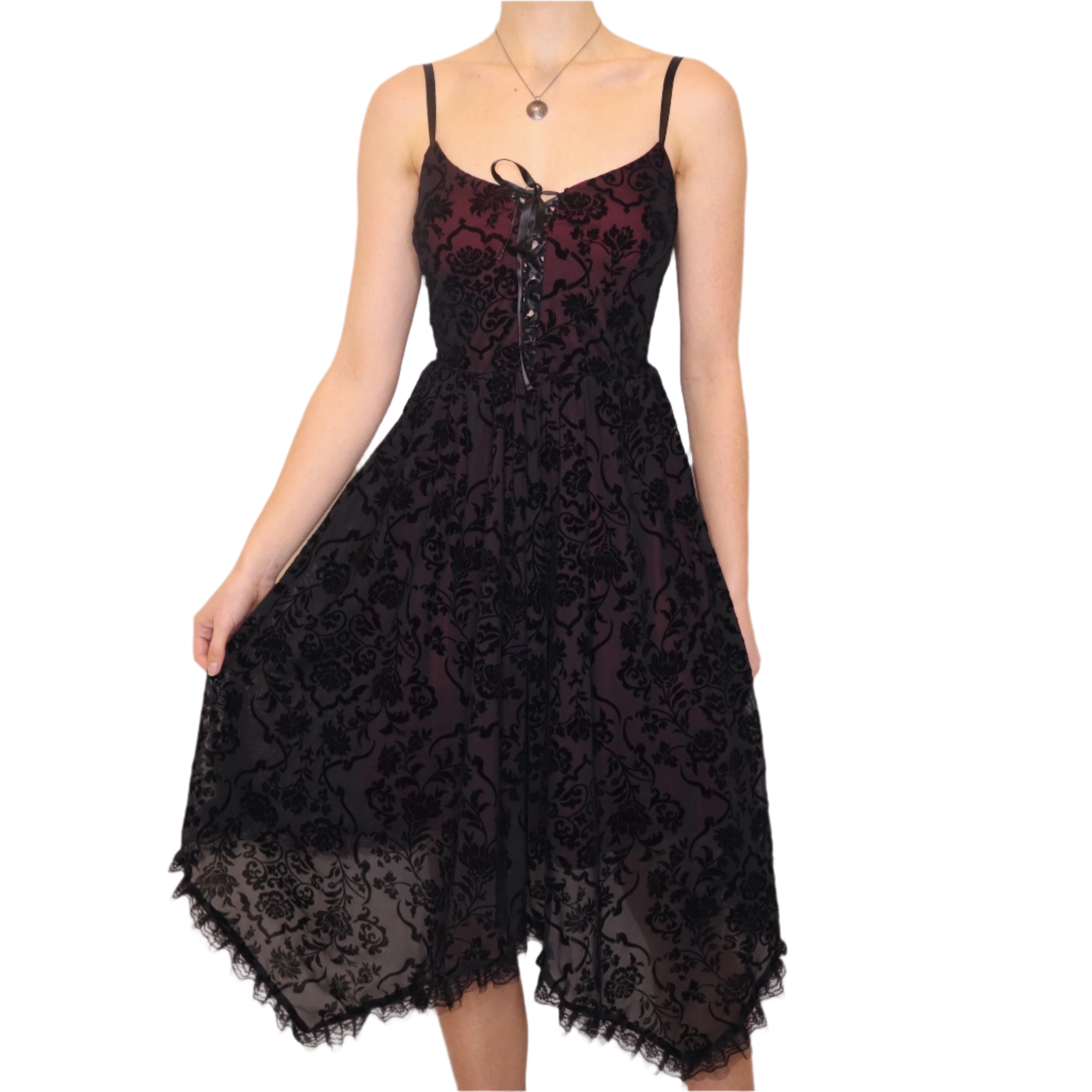 90s Handmade Vampy Corset Dress (S/M)