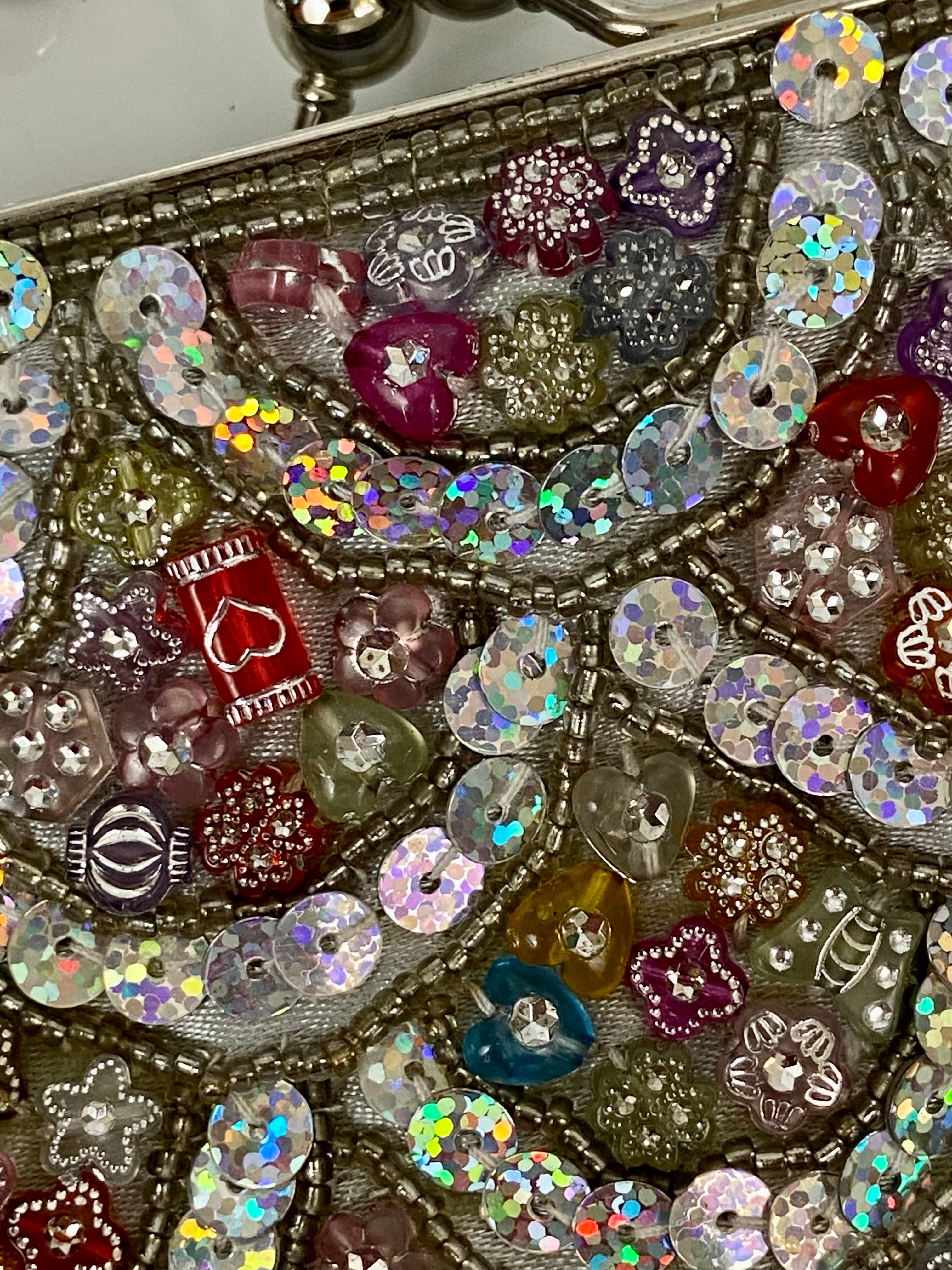 Beaded evening bag multi color