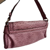 Y2K-era Guess Ostrich-Embossed Baguette Shoulder Bag