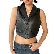 90s Noir Leather Vest (S)