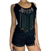 Italian Vintage Beaded Tank (M)