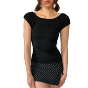 90s Noir Silk Blend Tee (XXS/XS)
