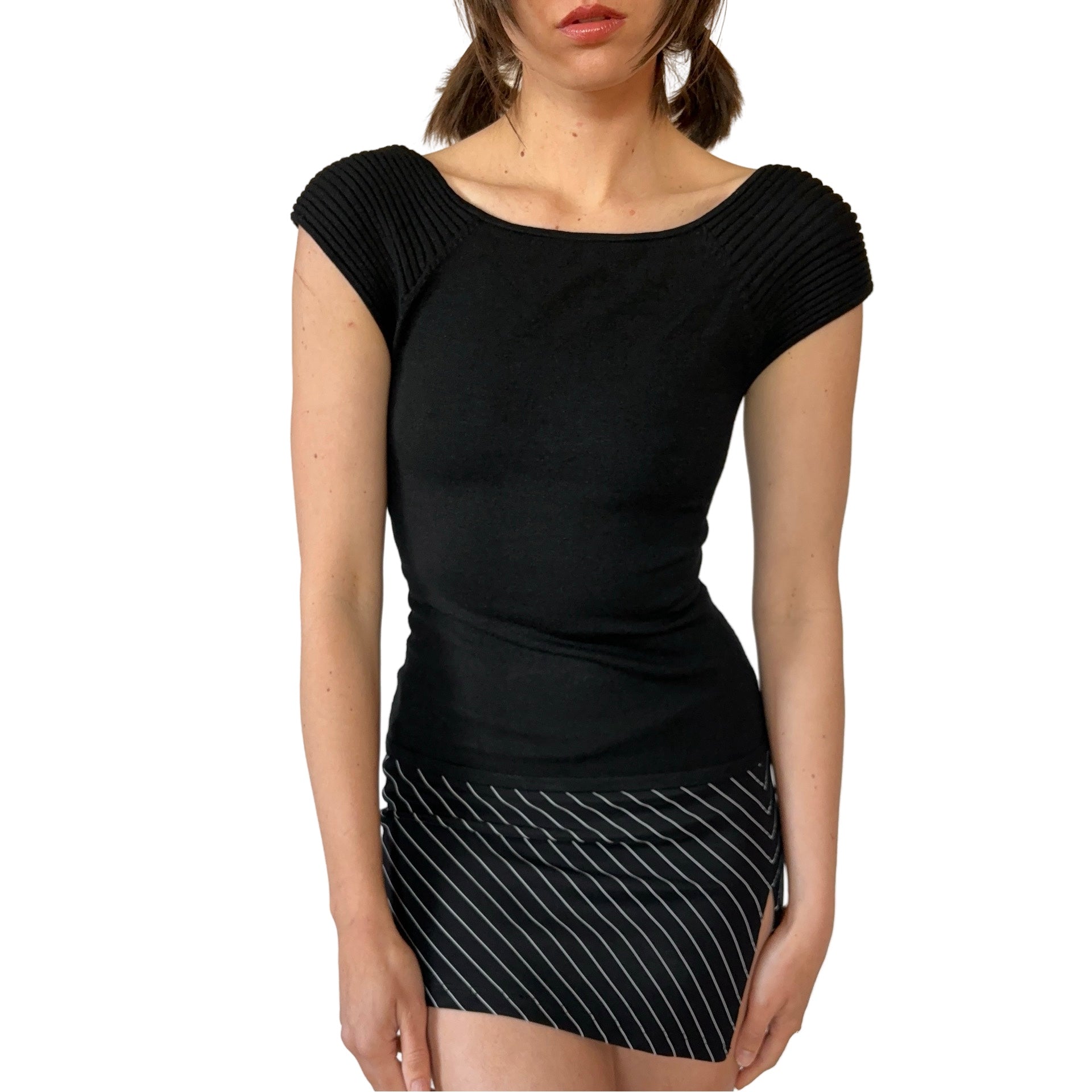 90s Noir Silk Blend Tee (XXS/XS)
