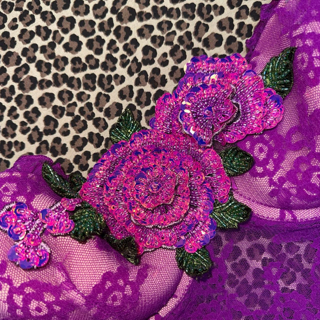 Victoria’s Secret Custom Embellished Purple Lace Slip (M)