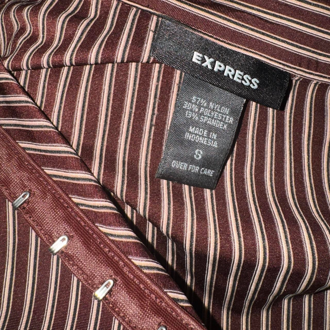 Express Hook + Eye Pinstripe Blouse (S)