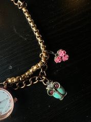 Bronze Charm Watch Choker