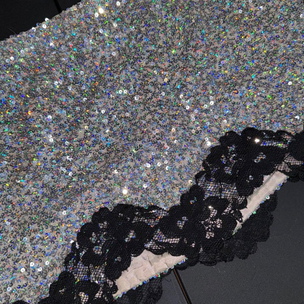 90s Silk Sequin Mini Skirt (S)
